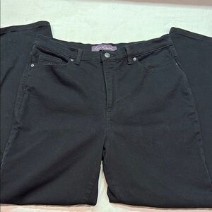 Gloria Vanderbilt Amanda Women's Black Jeans High-Rise Straight Leg Sz 14